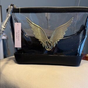 Victoria's Secret Black and Clear Makeup Pouch